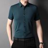 New Shirt Men's Casual Thin Lapel Fashion Solid Color Shirt Cardigan Business Men's Wear