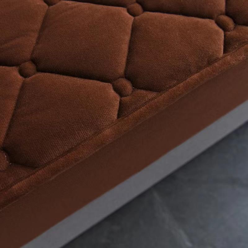 Teplé Zesílené Korálové Rouno Prošívané Prostěradlo s Gumou Zimní Plyšové King Double Size Přizpůsobený Potah Matrace Bez Povlaku na Polštář