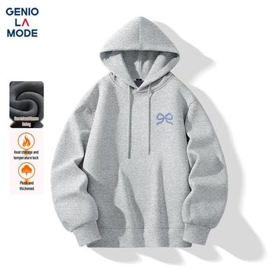GENIOLAMODE Hanorac cu glugă căptușit cu fleece pentru bărbați