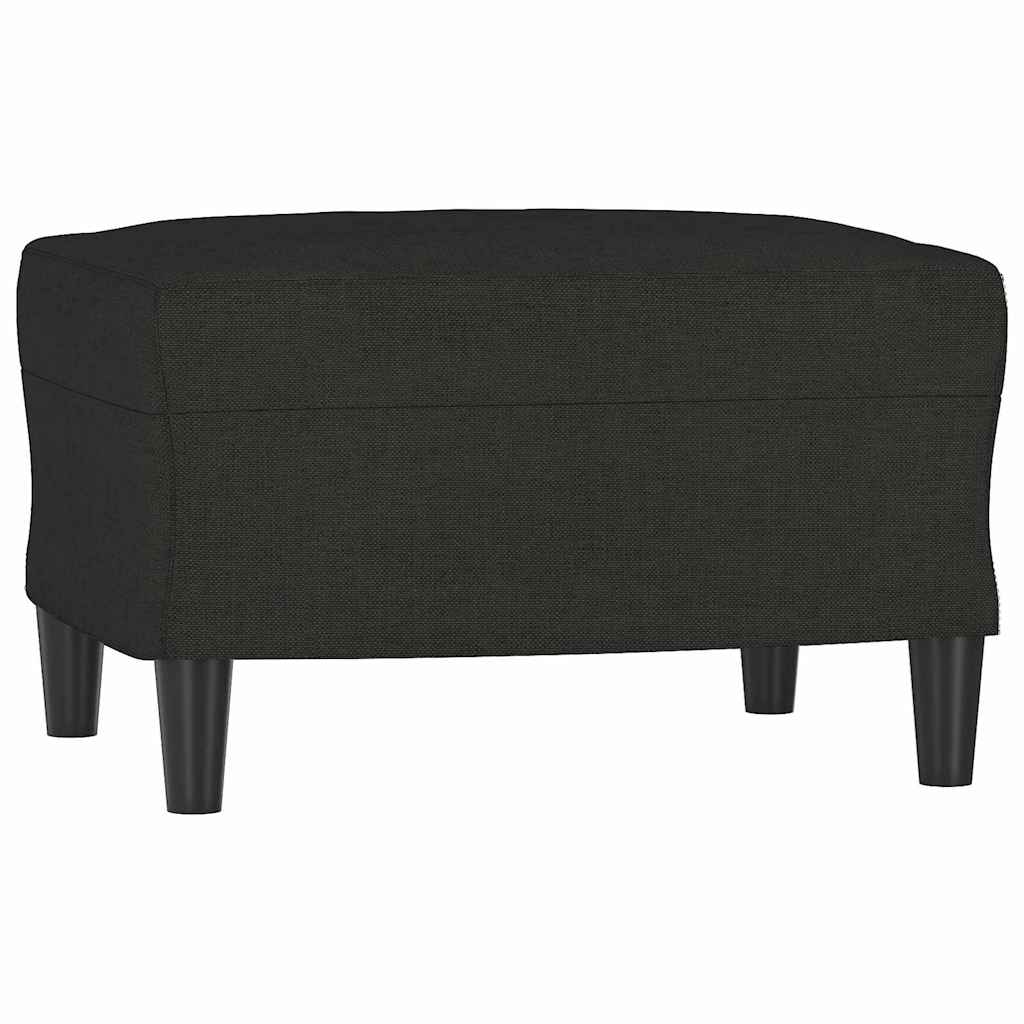 Vidaxl Fotel Z Podnóżkiem, Czarny, 60 Cm, Obity Tkaniną