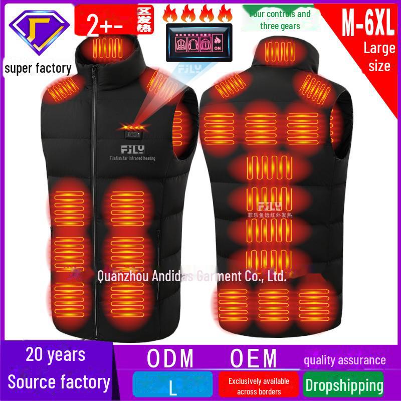 Unisex Smart Heating Vest with Full-Body Constant Temperature, Four-Control, 21-Zone Heating
