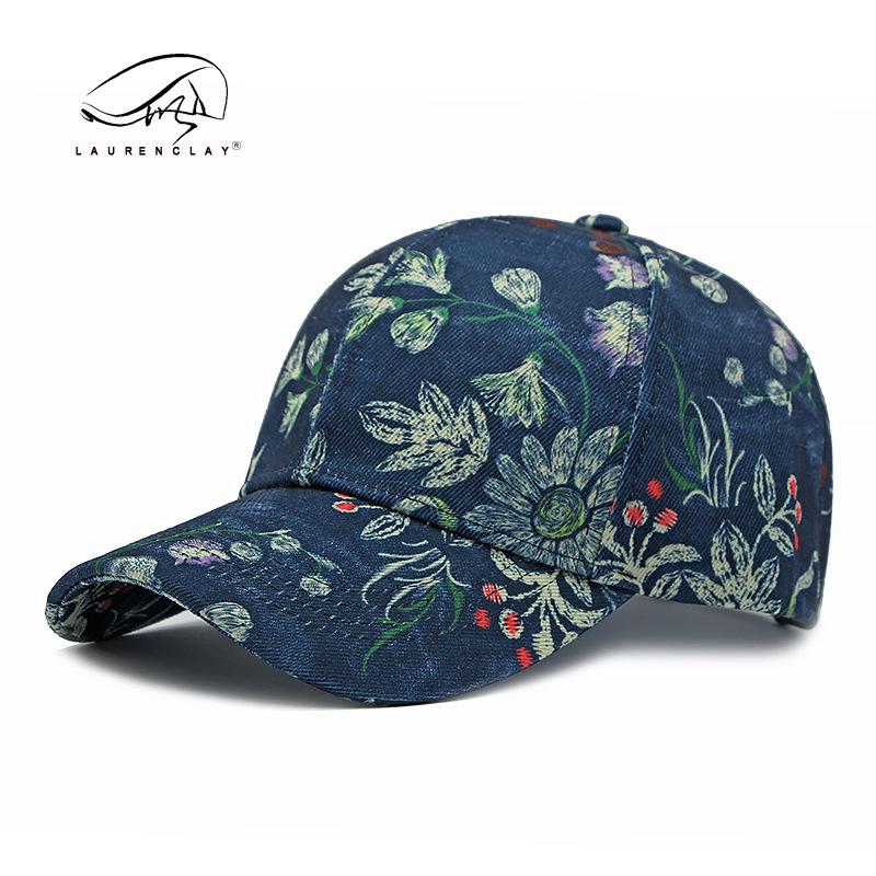 Hat Men's Ladies Outdoor Shade Baseball Cap Fashion Imitation Denim Print Hardtop Cap Tide