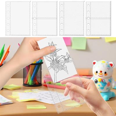 M5 Binder Replacement Card Pages Transparent Binder Replacement Pages Sticker Book Replacement Pages Suitable for 5-ring Binders
