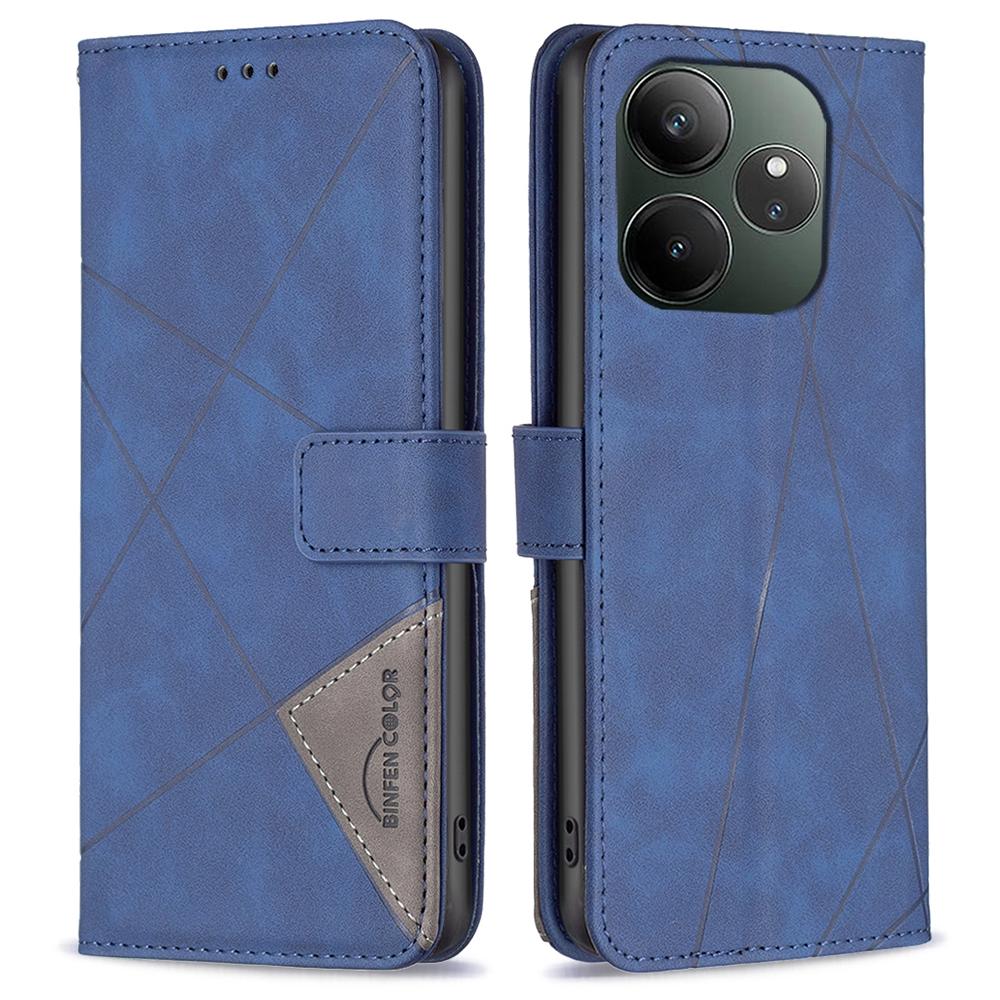 Pro Realme GT 6 5G/GT 6T 5G Pouzdra na telefon Peněženka Stojánek Geometrický potisk Kožený kryt