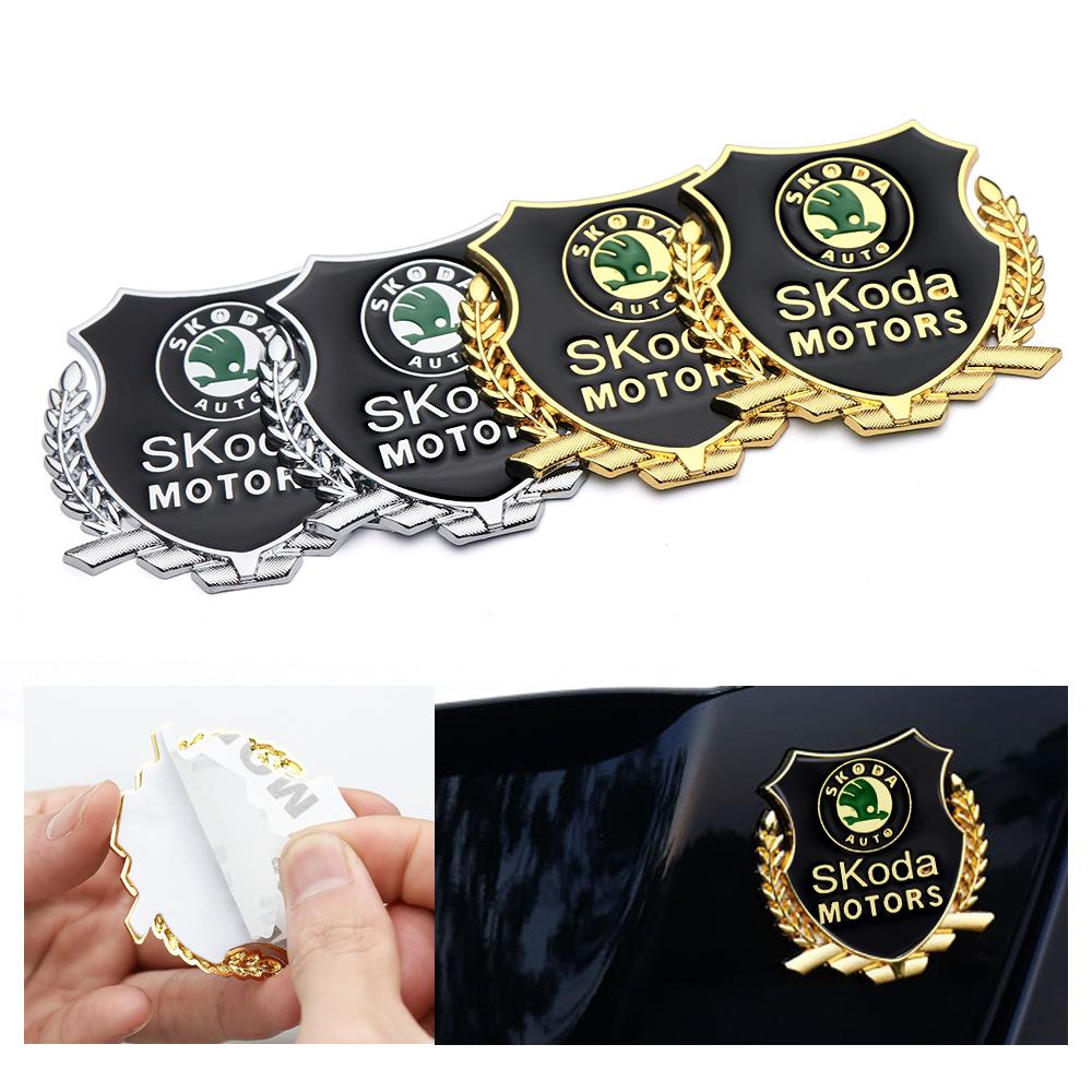 1Pc Car Badge Body Trunk Metal Sticker Auto Window Decal Car Accessories For Skoda Kodiaq Octavia 2 Yeti Karoq Scala Fabia Kamiq JT3