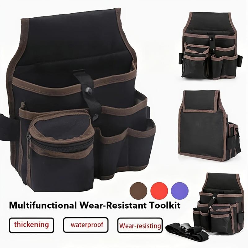 1pc Three Layers Electrical Tool Kit Pockets Storage Bag Mechanic Waist Bag Pliers Screwdrivers Wrench Organizer Bag