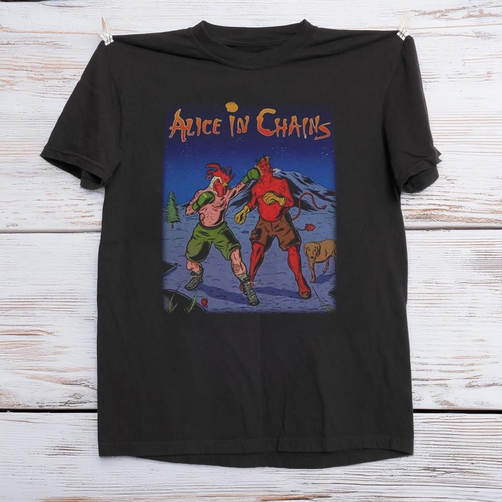 New ALICE IN CHAINS Short Sleeve Black Cotton Tshirt Unisex T-Shirt XL