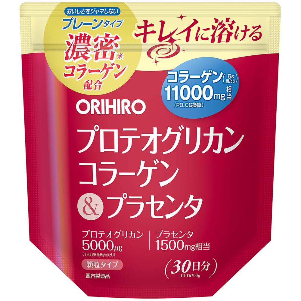 Orihiro Proteoglycan Collagen & Placenta 180g     Anti-Aging Supplement for Skin Elasticity & Hydration