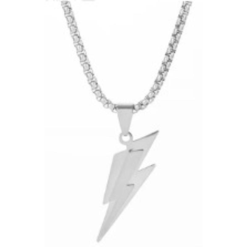 Men's and Women's Hip-hop Long Sweater Niche Lightning Necklace