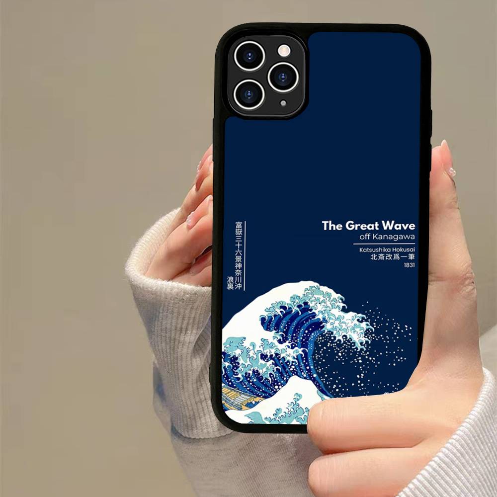 Classic Artwork Great Wave Off Kanagawa Phone Case For IPhone 17 16 Pro Max 11 12 13 14 15 Hard PC+TPU Bracket Back Cover