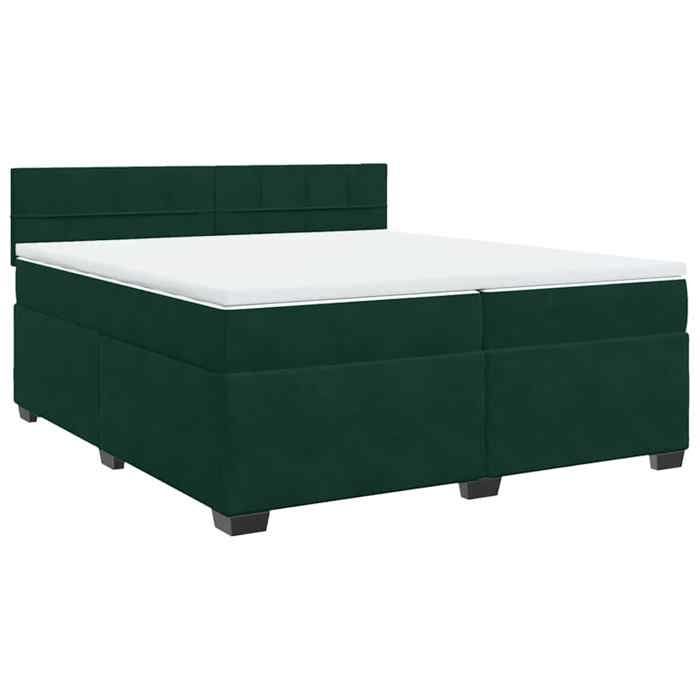 Maison Exclusive - Sommier à lattes de lit et matelas Vert foncé 200x200cm Velours