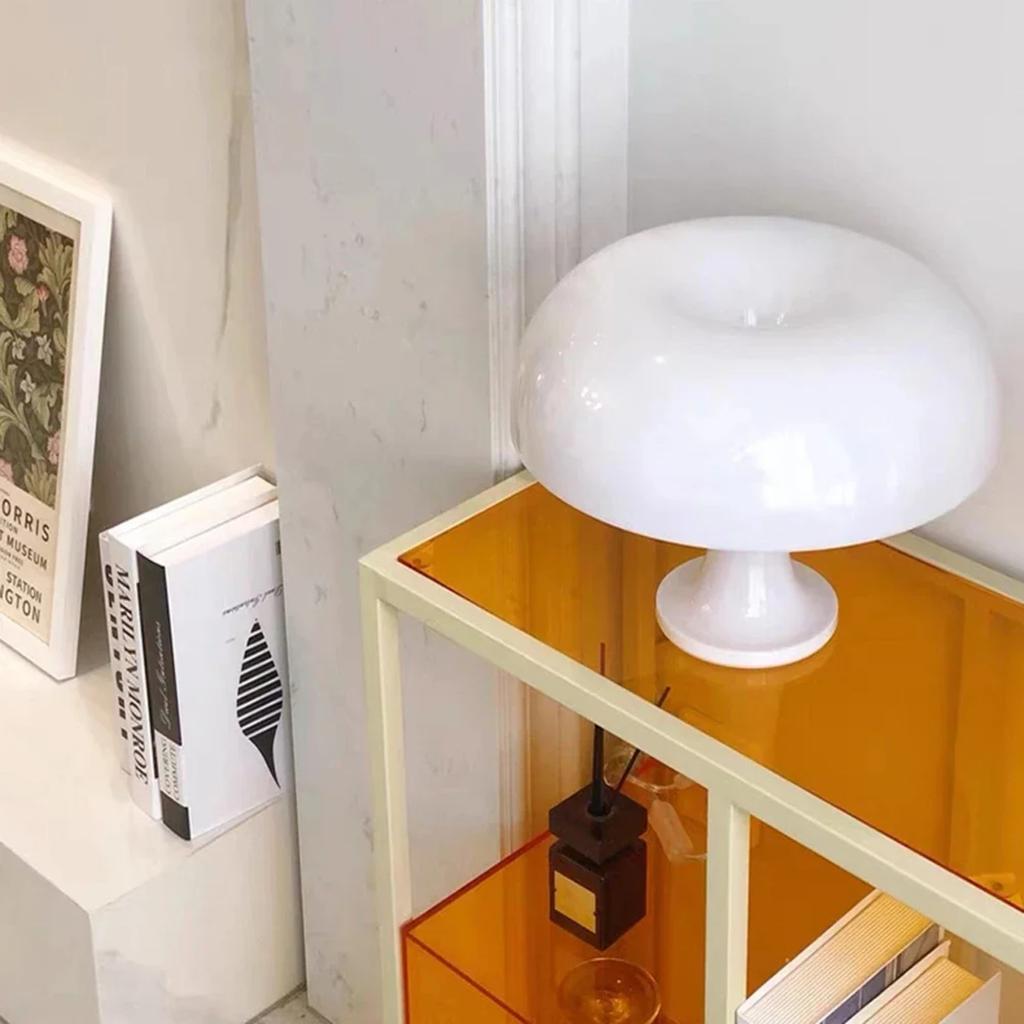 New Beautiful Cozy Orange Danish Mushroom Table Lamp: Perfect Ideal Bedside Lighting for Ornamental Light In Bedroom Interior De