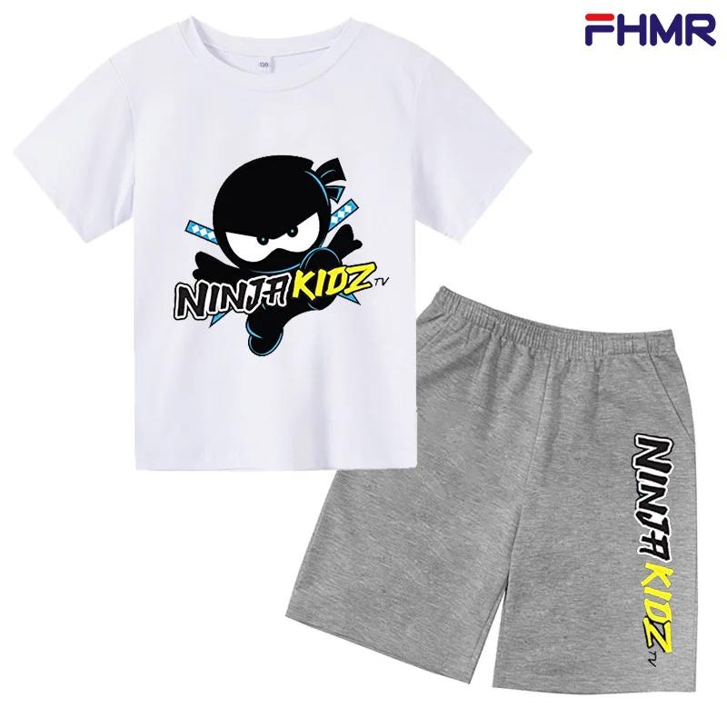 Summer Kids Ninjago T-shirt Set Boys' Clothing  Leisure Cotton PikachuShort Sleeve Preschool 3-12 Girls' Cartoon Animal Print