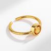 S925 Sterling Silver Cat Eye Transport Bead Ring for Women's Instagram Small and Luxury Style Gold Time Running Plain Ring Ring