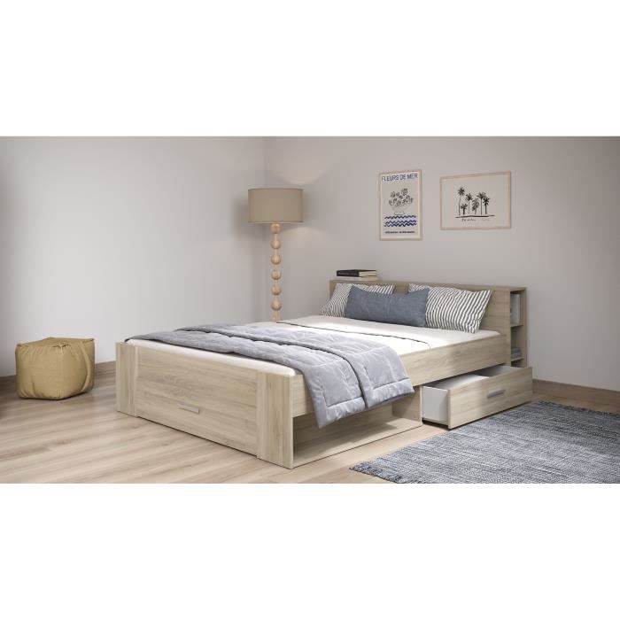 Demeyere - Lit adulte 160 x 200 cm - Chêne Kronberg - Oxygène