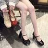 Fashion Fashion Sexy High Heels Women 2025 Spring British Style One-Word Buckle Round Head Thick Heel Comfortable Small Leather Shoes