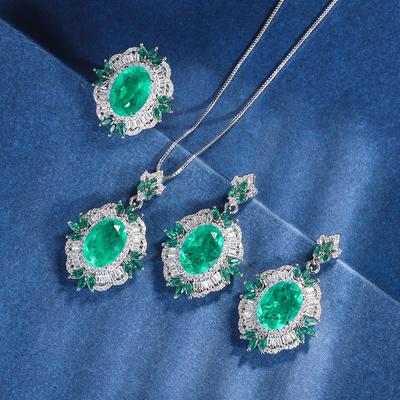 Schmuck Kupferboden Vergoldet Simulation Oma Grün Anzug Retro Kreativ Voll Diamant Luxus Inlay Haupt 10 * 14