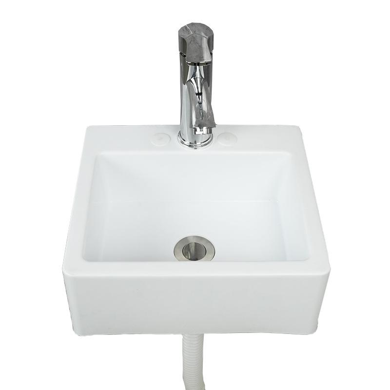 Compact Wall-Mounted Rectangular Washbasin for Small Spaces