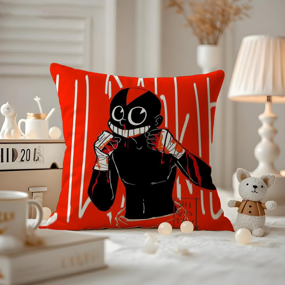 LLil DDarkie Rapper Cushion Cover Antidustmite Pillowcase Invisible Zipper Silky Short Plush Sofa Cushion Cover
