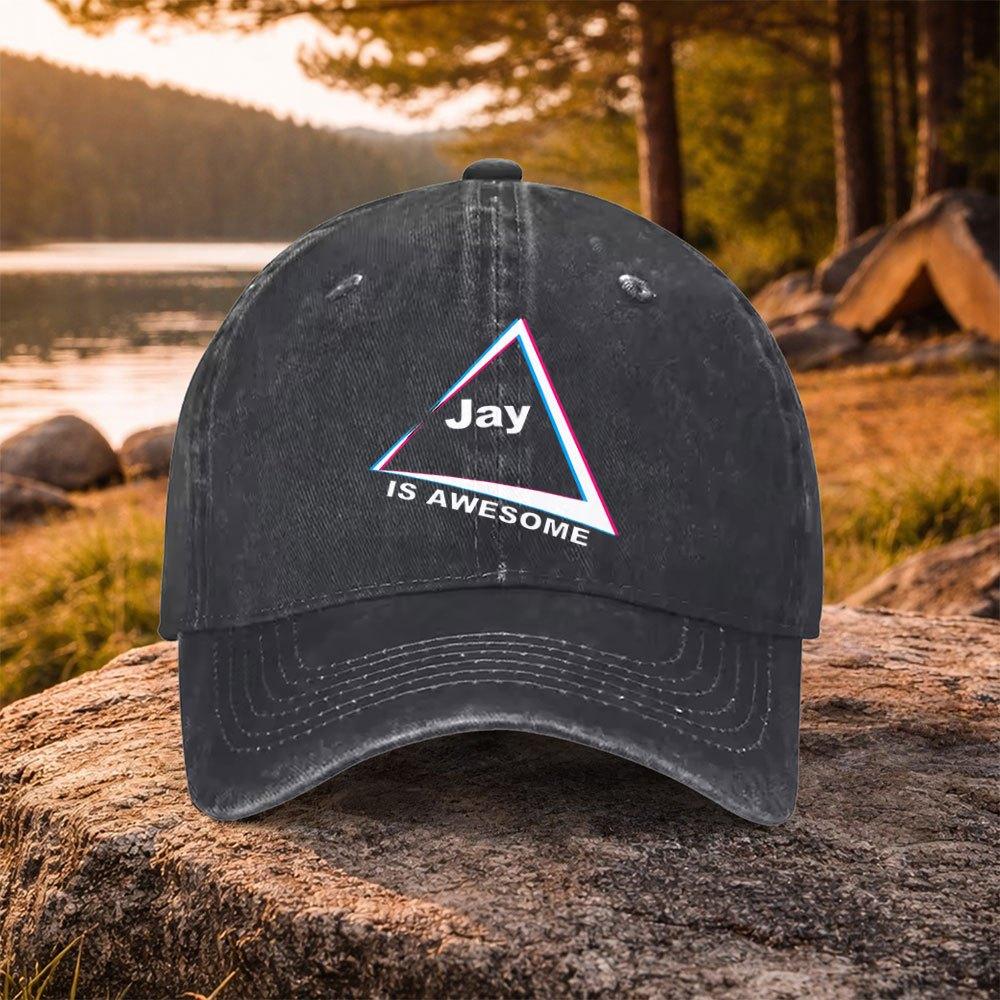 Jay IS AWESOME Washed Duckbill Baseball Cap Adjustable Unisex Lightweight MachineWashable Cap for Unisex Women