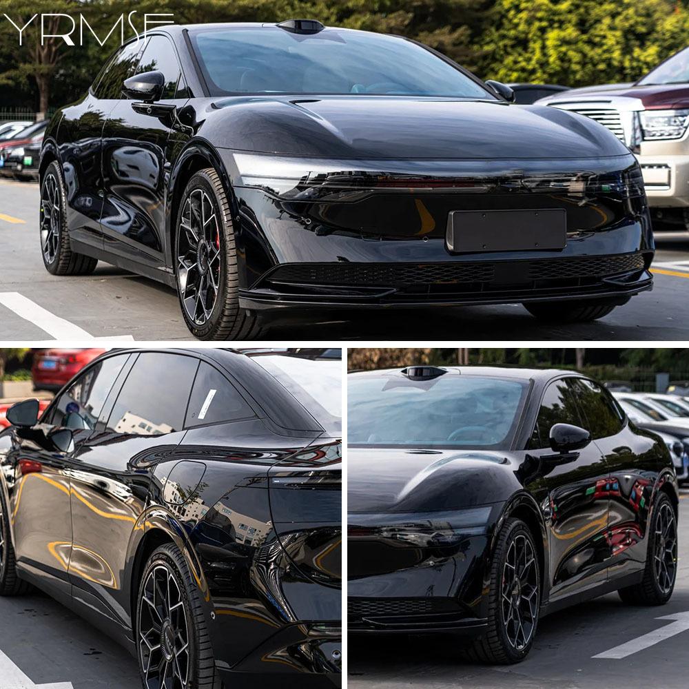 Autoaufkleber Vinylfolierung Glänzend Schwarz Selbstklebende Wasserdichte Folie Rückspiegel Vinyl Auto Tuning Folie für Autozubehör