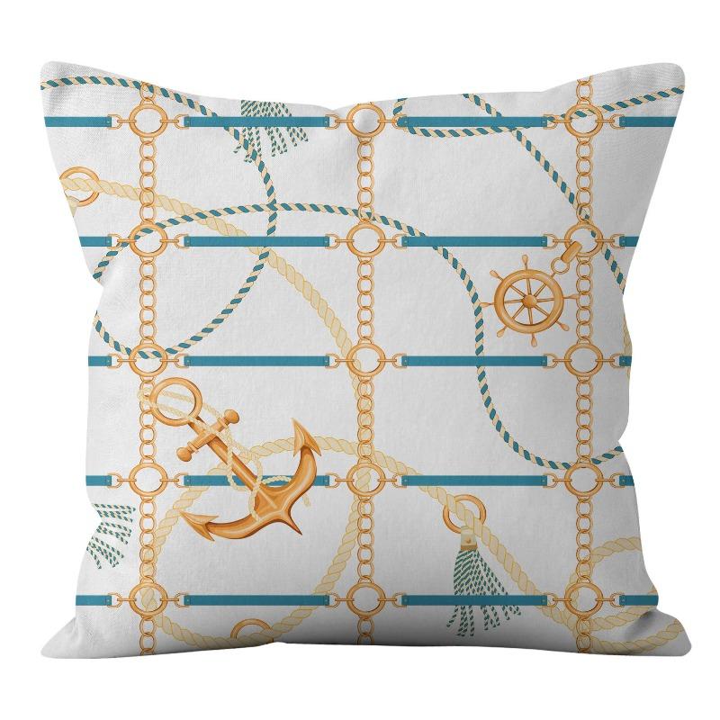 Home Ocean Blue Digital Printed Sofa Pillow Line Cushion Waist Pillow Cover Premium Durable Quality Useful Practical