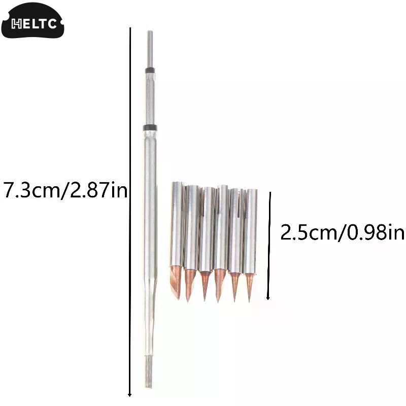 1Set Metal Silver C210 Quick Change Soldering Iron Tip Heating Core Replacement Pointed Tip For Mobile Phone Flying Wire Repair