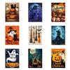 Ghost Welcome Garden Flag Witch Cat Background Cloth Garden Art Halloween Flag  Outdoor