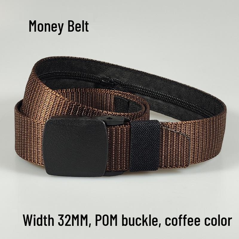 Women's Anti-Theft Tactical Nylon Waist Belt - Outdoor Safety and Money-Hiding Function.