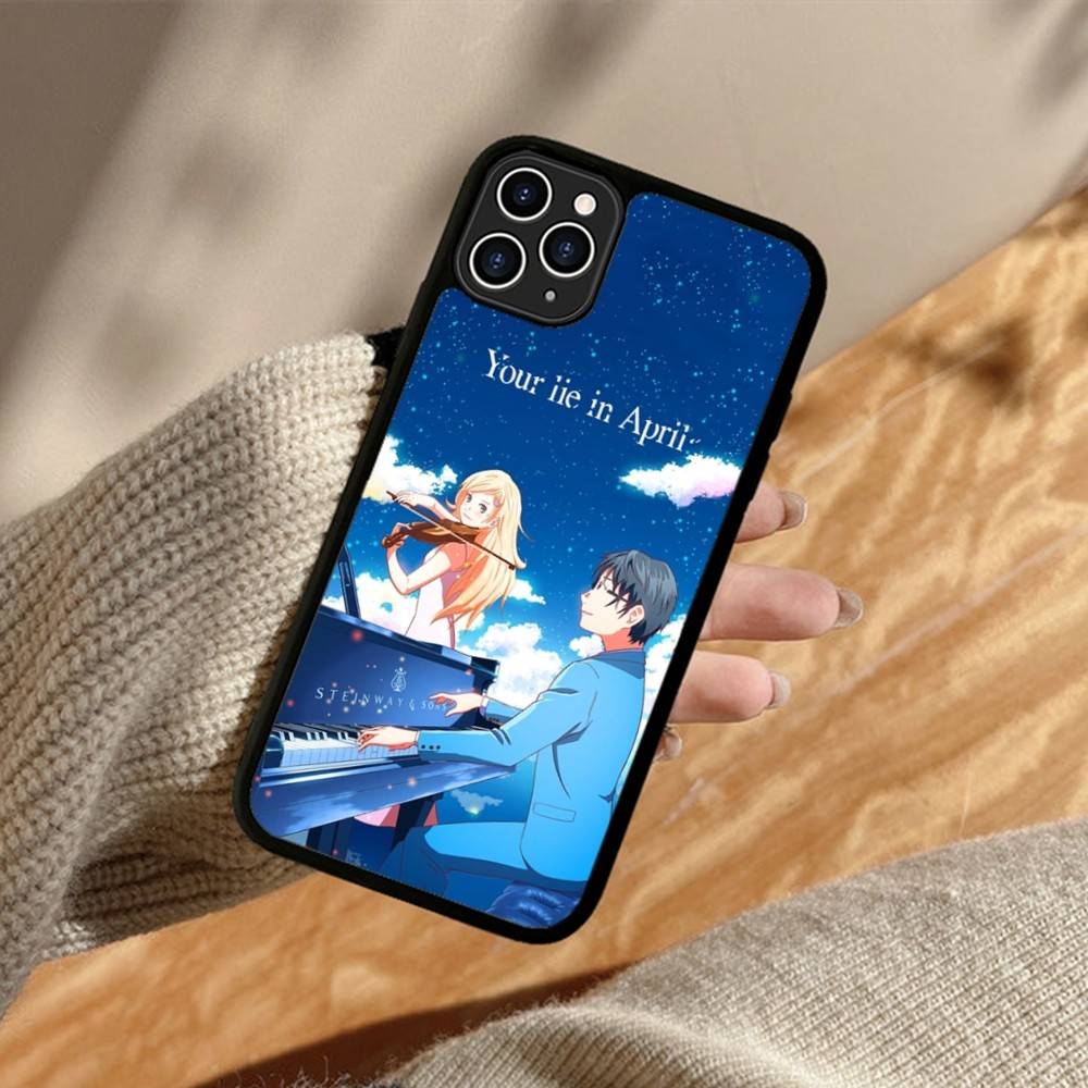 Amine Y-Your Lie In Aprils PC+TPU Protective Phone Case For iPhone 17 16 Pro max 15 Plus 14 13 12 11 Cover