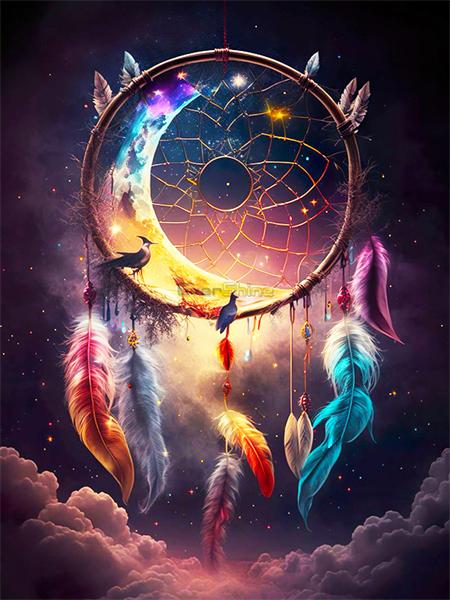 Diamond Painting Set Dream Catcher Landscape Full Square Round 5D Diy Embroidery Mosaic Feather Home Decor