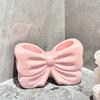 Visually Appealing Ceramic Toothbrush Holder with Bow Design Moisture-Resistant Bathroom Organizer, Freestanding Modern Vanity Decor for Countertop,