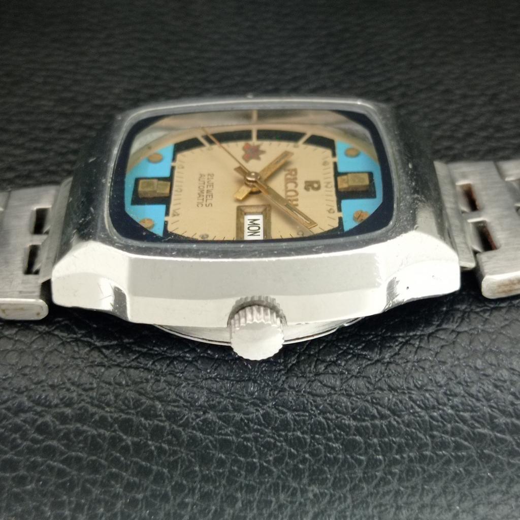 GENUINE VINTAGE RICOH R31 AUTOMATIC JAPAN MENS GOLDEN COLOR DIAL WATCH a705512-1
