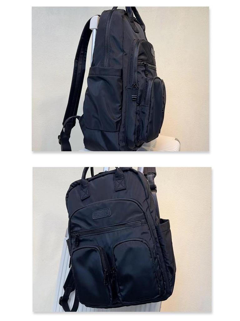 Stylish Nylon Multi-Pocket Laptop Backpack for Business and Commuting