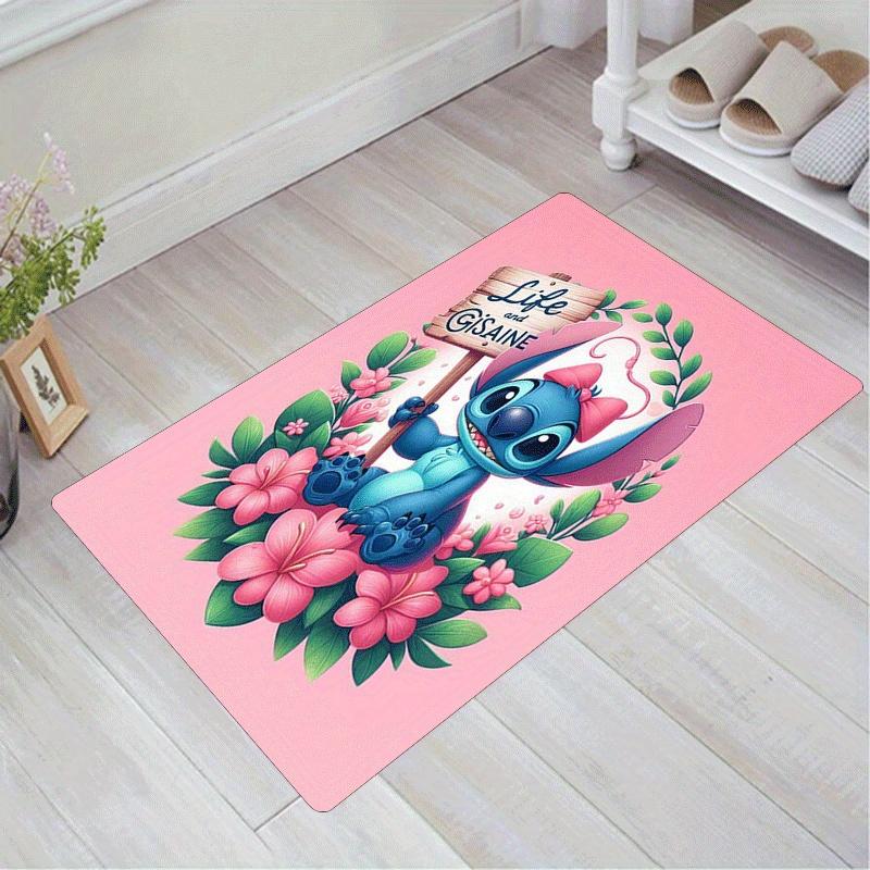 

1pc Cute Stitch Pattern Area Rug Soft Flannel Floor Mat for Living Room,Office,Bedroom and Carpet,Sofa Coffee Table Floor Mat 60cm by 90cm
