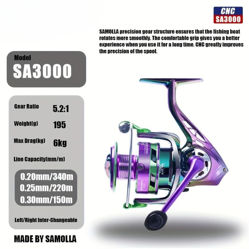 Moulinet de pêche à deux mains en aluminium galvanisé coloré 6+1BB Roulement Matériau PA Moulinet rotatif avec engrenage de précision Matériau acier inoxydable