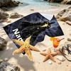 Custom Name Personalized Black Adam Print Beach Towel, for Trip Camping Beach Party Home Decor, Birthday Gift for Family & Friends