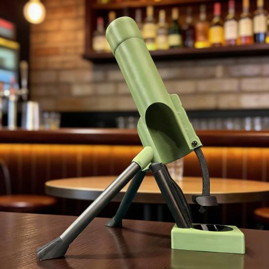 Mortar Bottle Opener Tactical Hands-Free Beer Bottle Opener with Cap Launcher Heavy Duty Fun Party Gadget for Bars