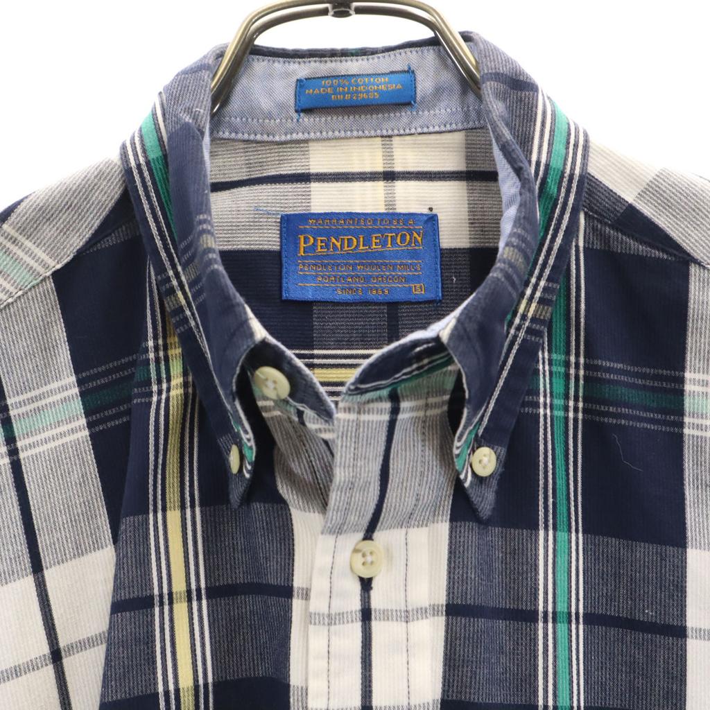 Cămașă cu mânecă scurtă cu nasturi PENDLETON Model carouri S Sistem bleumarin Bărbați Second-hand