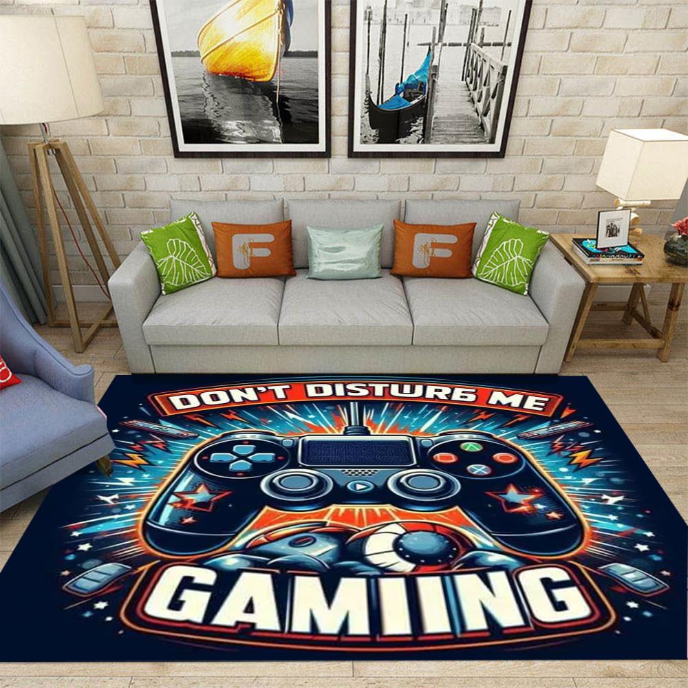 Gamer Rug Children's Room Carpet Cool Game Controller Door Mat Teens Dorm Hippie Style Mat  Home Living Room Bedroom Floor Mat