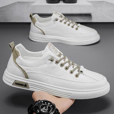 Herren Klassische Weiße Board Schuhe Schwarz Low Top Sportschuhe Schnürschuhe Flach Leicht Jugend Skateboard Schuhe Lässige Lauf-Sneaker