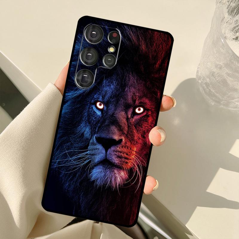 King of jungle Lion For Samsung Galaxy S22 Ultra S21 S20 FE S8 S9 S10 Note 10 Plus Note 20 Ultra Phone Case
