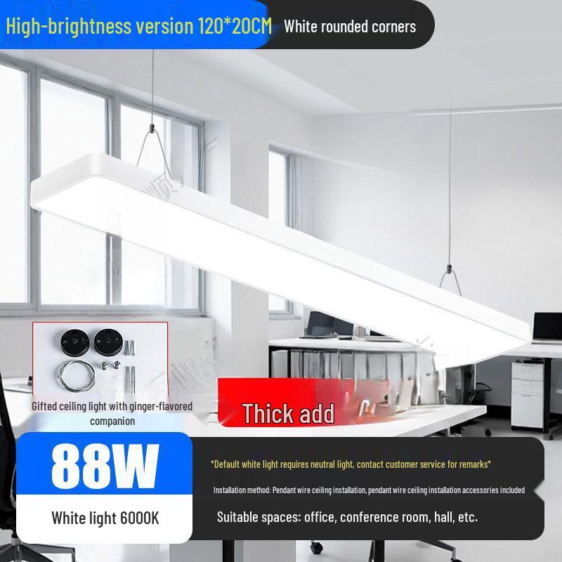 Minimalist Rectangular LED Pendant Light for Barber Shop, Office, or Living Room Ceiling