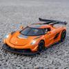 Koenigsegg Jesko Attack Supersportwagen Simulation Diecast & Spielzeugfahrzeuge Geräusche & Licht Rückzugauto 1:32 Legierungsmodell-Geschenke für Kinder