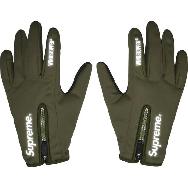 Supreme Windstopper Zip Gloves Olive