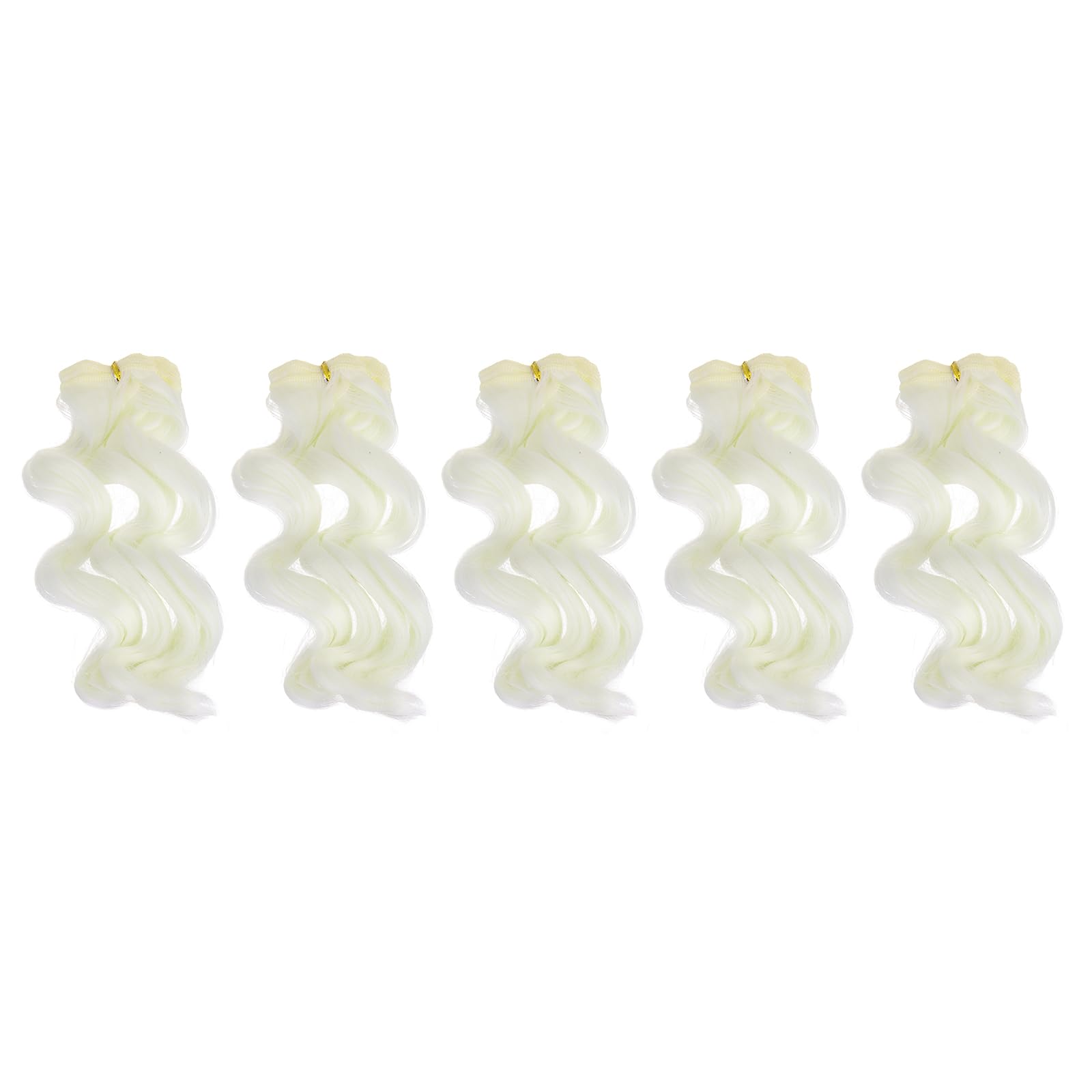 

PATIKIL 15cm Doll Wig Set of 5, High Temperature Silk Curly Wig, Doll Hair Styling Kit, DIY Handmade Accessory, Light Yellow