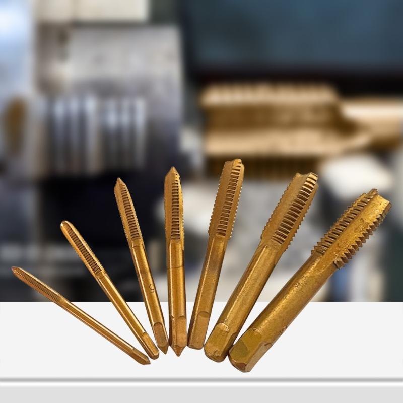 Metric Tap Set HSS Hand Screw Thread Tap Set Thread Tappings Tool 7Pcs 3-12 Drill Bit Set