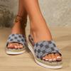 Brand Design Wedges Slippers Women 2025 Summer Chunky Platform Mules Sandals Woman Plus Size 42 High Heels Beach Shoes Slides