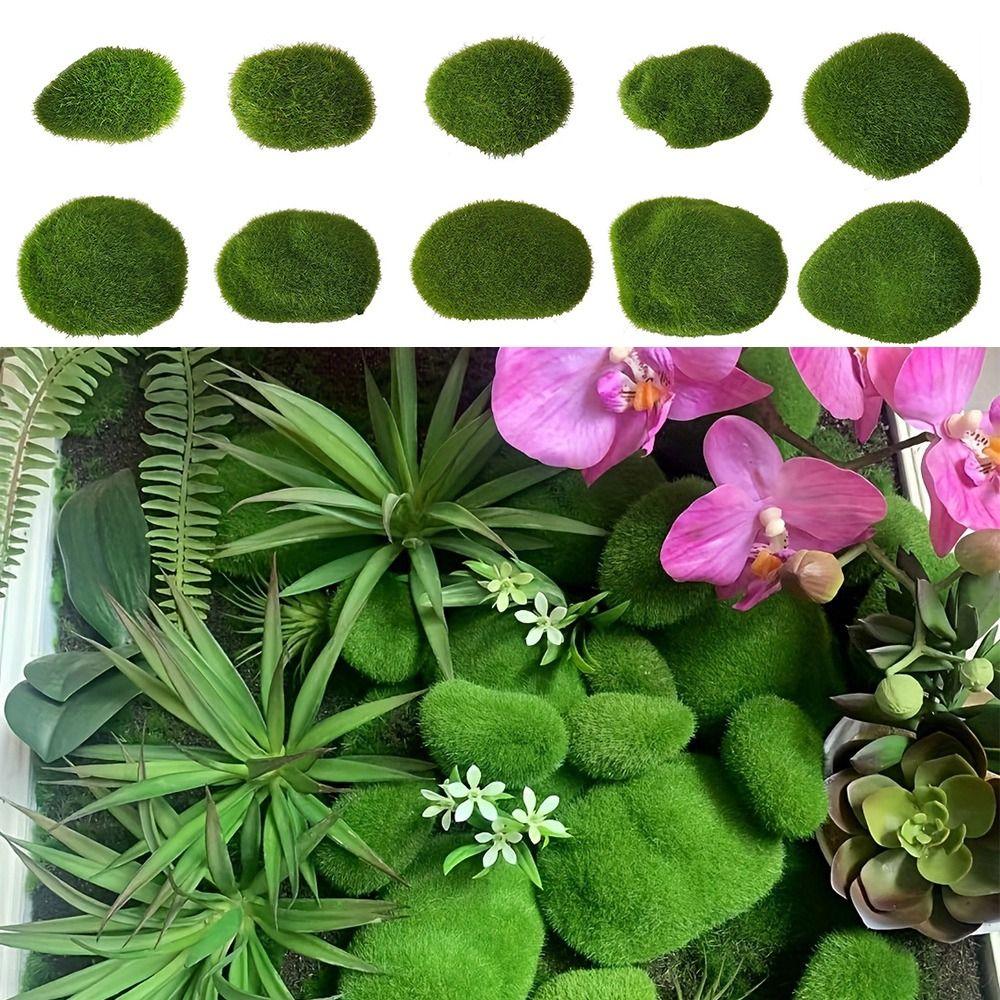 Micro Landscape Decor Artificial Moss Rocks Green Fake Moss Stone Landscape Design