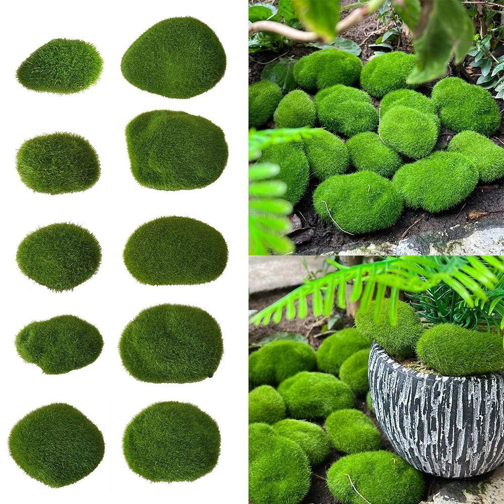 Micro Landscape Decor Artificial Moss Rocks Green Fake Moss Stone  Outdoor Decor